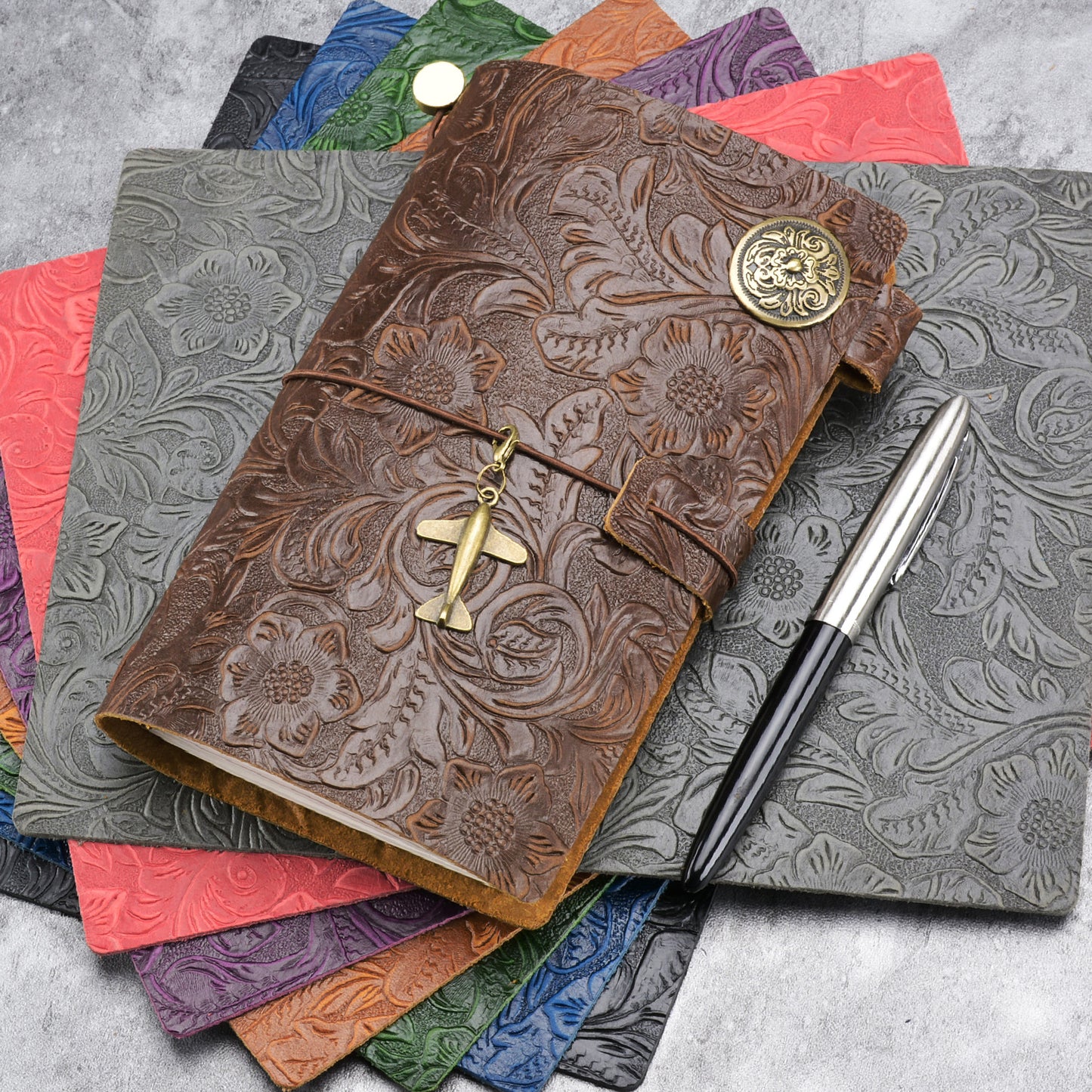 Vintage Travel Notepad Leather Notebook