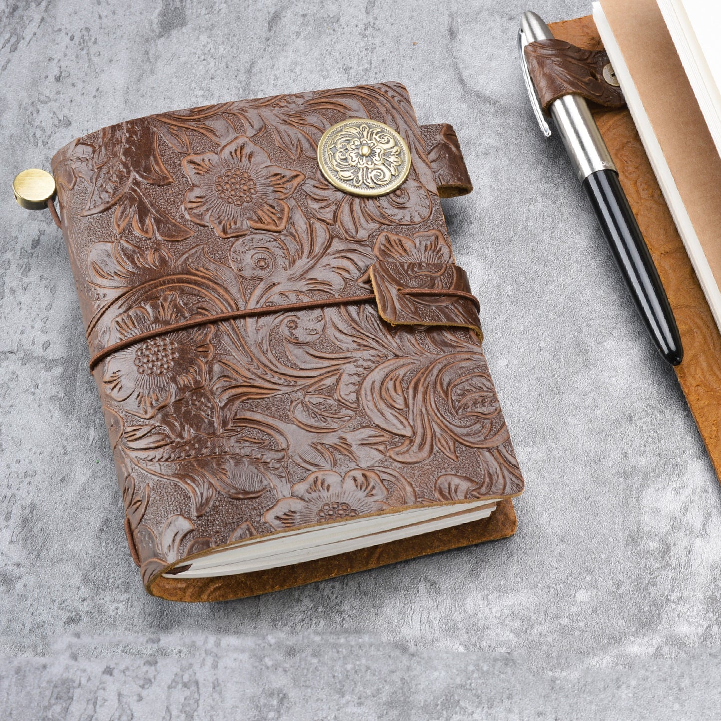 Vintage Travel Notepad Leather Notebook